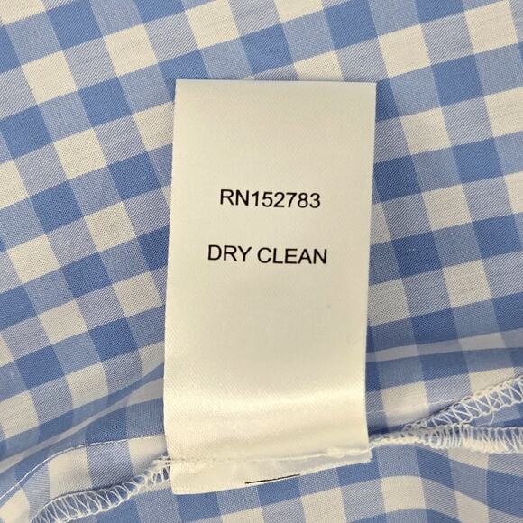 Haley and the Hound Dress Womens Small Blue White Check Cotton Embroidery Resort - Picture 13 of 13